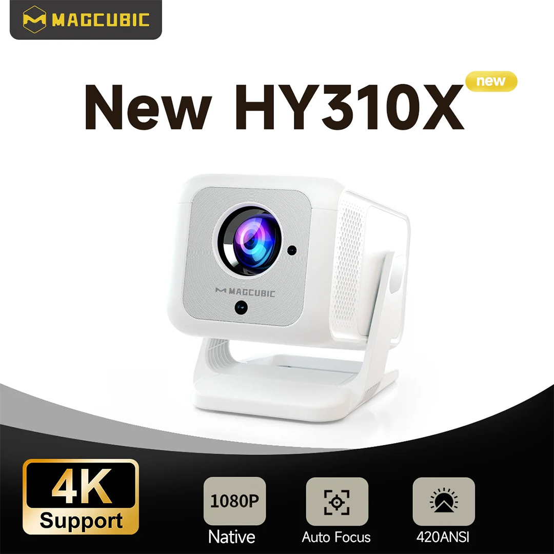 Magcubic HY310X 4K Mini Projector – 1080P Native, 420 ANSI, Auto Focus & Wi‑Fi 6